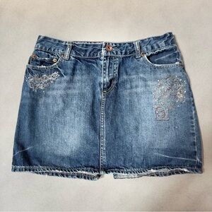 Y2K 2000’s Vintage American Eagle Outfitters Blue Denim Jean Mini Skirt Size 8